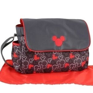 Disney Baby Diaper Bag Carry All Mickey Mouse Appliqué tons of pockets